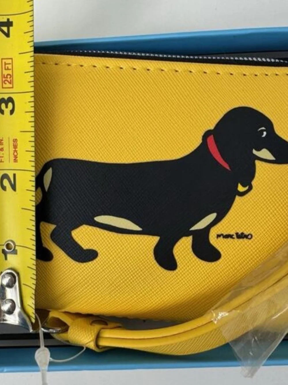 Marc Tetro Yellow Dachshund Wristlet Clutch - Picture 3 of 9